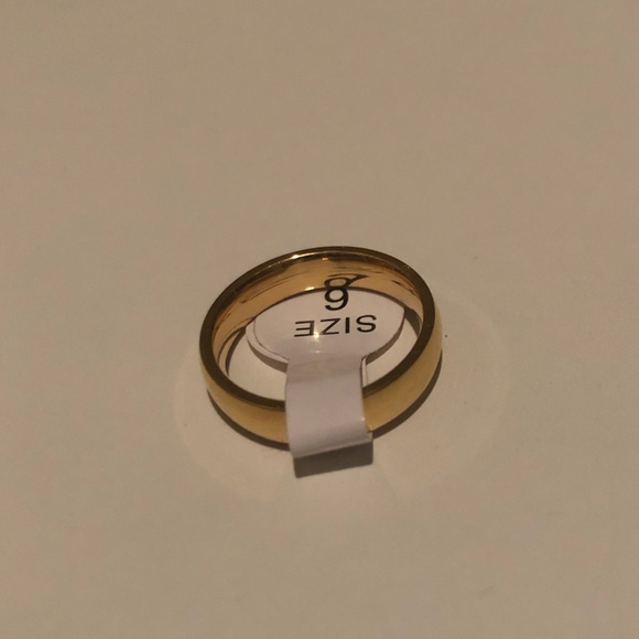 Gold Stainless Steel Polished 4mm Band Ring - Picture 3 of 7